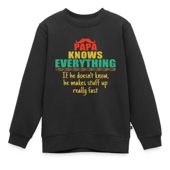 Papa Papa Geschenk Papa Papa Tag Geburtstag - Kinder Premium Organic Sweatshirt - Schwarz - Vorne - AI Model Kid Female (0cm)