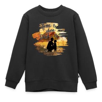 Fête des Pères - Sweat Premium enfant bio - noir - Devant - AI Model Kid Female (0cm)