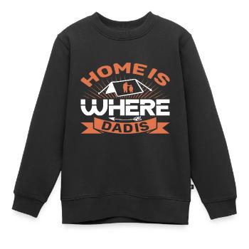 Fête des Pères - Sweat Premium enfant bio - noir - Devant - AI Model Kid Female (0cm)