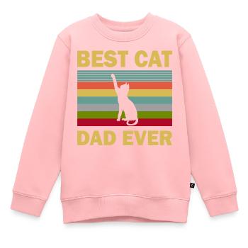 Best cat dad ever best cat dad kitten - Kids Premium Organic Sweatshirt - rose - Front - AI Model Kid Female (0cm)