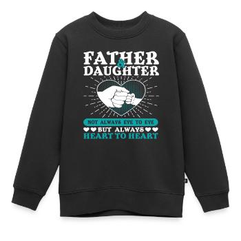 Vater und Tochter - Kinder Premium Organic Sweatshirt - Schwarz - Vorne - AI Model Kid Female (0cm)
