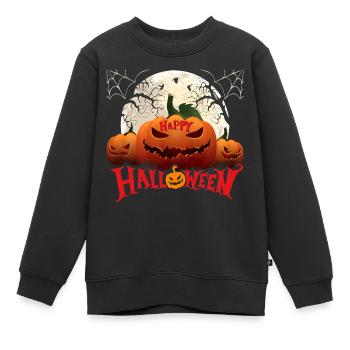 Halloween Kuerbis Zombie Hexe Vampir Kostuem - Kinder Premium Organic Sweatshirt - Schwarz - Vorne - AI Model Kid Female (0cm)