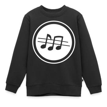 Partitions musicales - Sweat Premium enfant bio - noir - Devant - AI Model Kid Female (0cm)