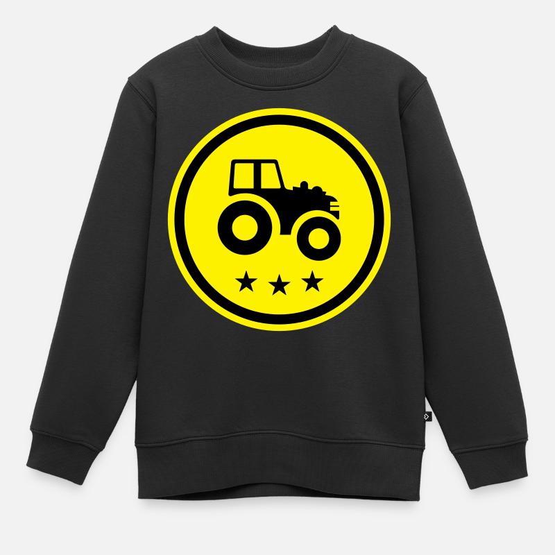 Tractor Symbol - Kids Premium Organic Sweatshirt - black