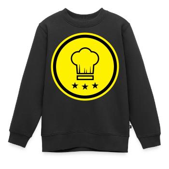 Chef chapeau de chef - Sweat Premium enfant bio - noir - Devant - AI Model Kid Female (0cm)