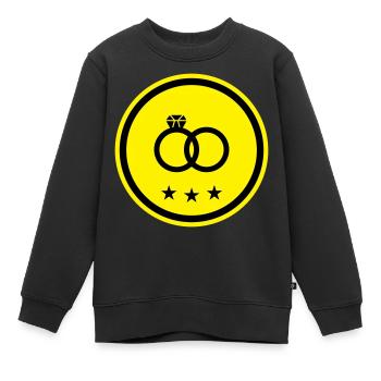 Anneaux de mariage Bague de mariage - Sweat Premium enfant bio - noir - Devant - AI Model Kid Female (0cm)
