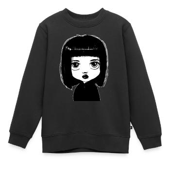 Fille Symbole Dessin Dessin Animé - Sweat Premium enfant bio - noir - Devant - AI Model Kid Female (0cm)