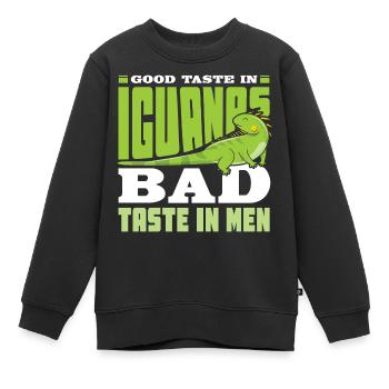 Good Taste in Iguanas bad taste in men - Kinder Premium Organic Sweatshirt - Schwarz - Vorne - AI Model Kid Female (0cm)