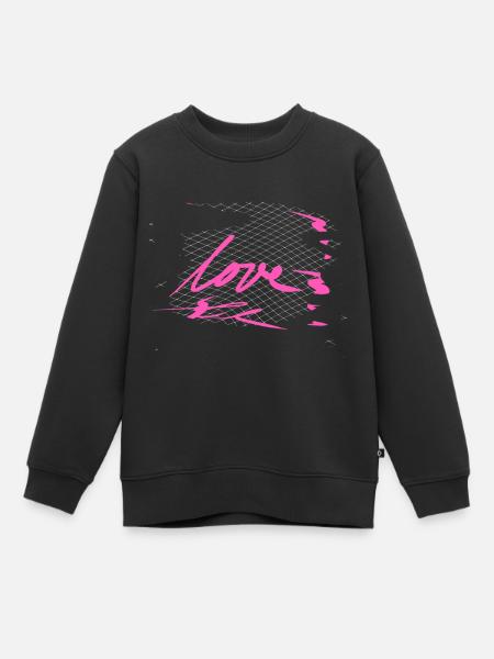 croix motif croix mot d’amour - Sweat Premium enfant bio - noir