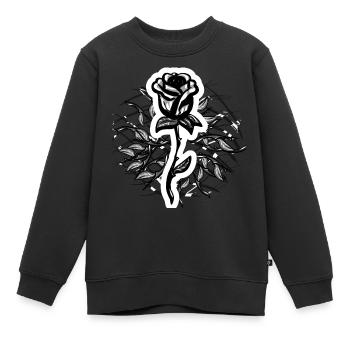 Symbole de la plante rose - Sweat Premium enfant bio - noir - Devant - AI Model Kid Female (0cm)