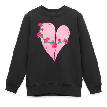 herz rosen narben rosa symbol - Kinder Premium Organic Sweatshirt - Schwarz - Vorne - AI Model Kid Female (0cm)