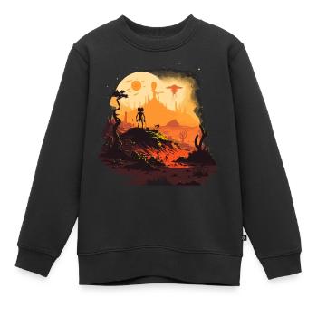 Alien Dark - Kinder Premium Organic Sweatshirt - Schwarz - Vorne - AI Model Kid Female (0cm)