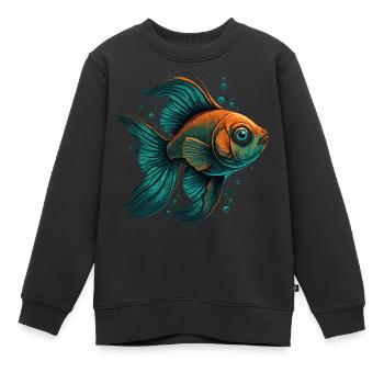 Fish Eye - Kids Premium Organic Sweatshirt - black - Front - AI Model Kid Female (0cm)