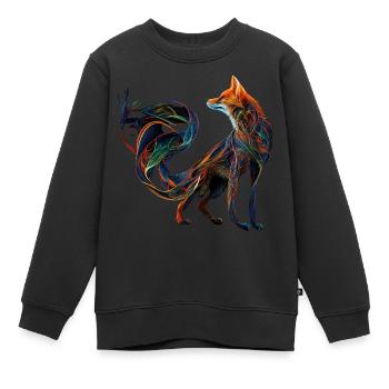 Fuchs Fuchsmotiv Tiere Geschenk Kunst Tiermotiv - Kinder Premium Organic Sweatshirt - Schwarz - Vorne - AI Model Kid Female (0cm)