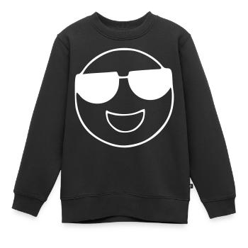 Emoji Skizze Sonnenbrille weiß - Kinder Premium Organic Sweatshirt - Schwarz - Vorne - AI Model Kid Female (0cm)