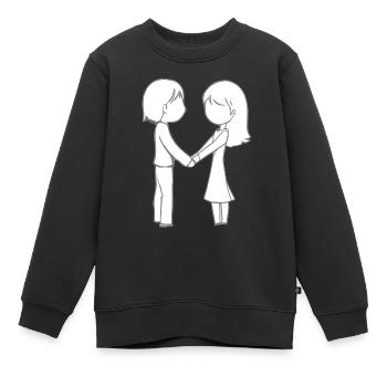 Liebespaar Symbol Liebe - Kinder Premium Organic Sweatshirt - Schwarz - Vorne - AI Model Kid Female (0cm)