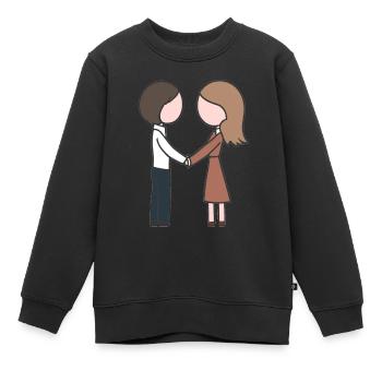 Amour Couple Symbole Couple Amour - Sweat Premium enfant bio - noir - Devant - AI Model Kid Female (0cm)