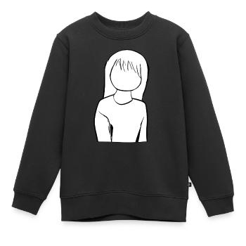 Anime Manga Fille Dessin animé - Sweat Premium enfant bio - noir - Devant - AI Model Kid Female (0cm)