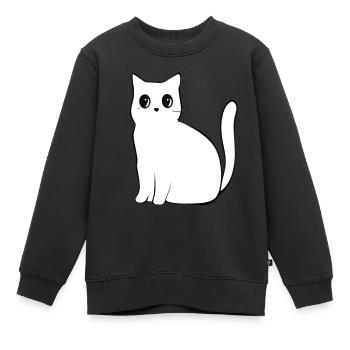 Dessin animé Anime Chat Animal - Sweat Premium enfant bio - noir - Devant - AI Model Kid Female (0cm)