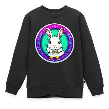 Motif de Pâques flashy - Sweat Premium enfant bio - noir - Devant - AI Model Kid Female (0cm)