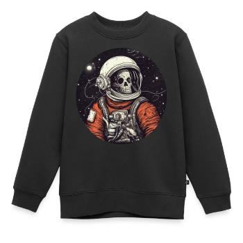 Squelette effrayant en tant qu’astronaute - Sweat Premium enfant bio - noir - Devant - AI Model Kid Female (0cm)