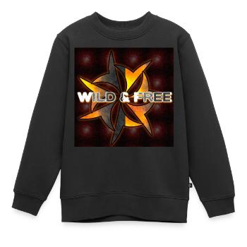 Wild & Free - Club WoW - Sweat Premium enfant bio - noir - Devant - AI Model Kid Female (0cm)