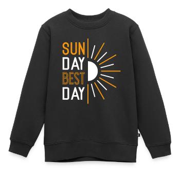 Dimanche Meilleur Jour - Sweat Premium enfant bio - noir - Devant - AI Model Kid Female (0cm)