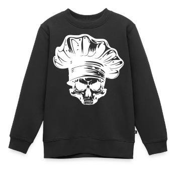 Chef Skeleton Chef - Sweat Premium enfant bio - noir - Devant - AI Model Kid Female (0cm)