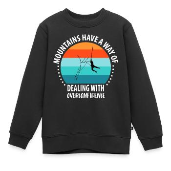Rochers d’escalade vintage - Sweat Premium enfant bio - noir - Devant - AI Model Kid Female (0cm)