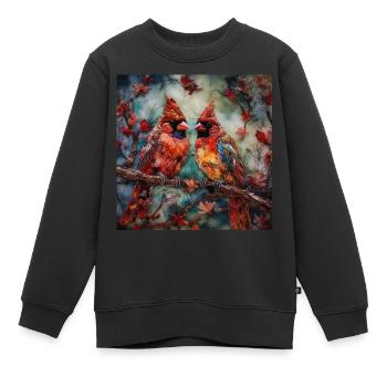 Vögel - Kinder Premium Organic Sweatshirt - Schwarz - Vorne - AI Model Kid Female (0cm)