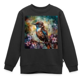Vogel - Kinder Premium Organic Sweatshirt - Schwarz - Vorne - AI Model Kid Female (0cm)