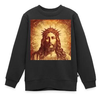 Jésus - Sweat Premium enfant bio - noir - Devant - AI Model Kid Female (0cm)