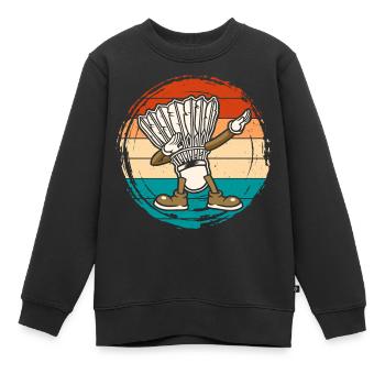 Badminton Federball - Kinder Premium Organic Sweatshirt - Schwarz - Vorne - AI Model Kid Female (0cm)