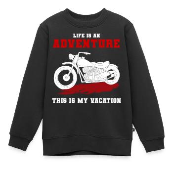 Motorcycle Adventure Reisender - Kinder Premium Organic Sweatshirt - Schwarz - Vorne - AI Model Kid Female (0cm)