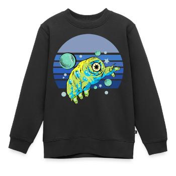 Tardigrade Blue Retro - Kids Premium Organic Sweatshirt - black - Front - AI Model Kid Female (0cm)