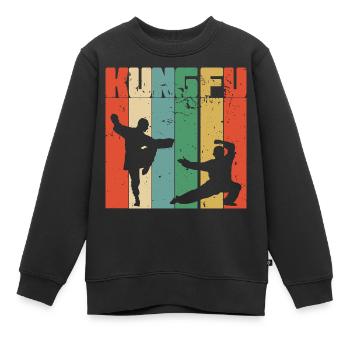 Vintage Kung Fu | Kung Fu Kampfkunst - Kinder Premium Organic Sweatshirt - Schwarz - Vorne - AI Model Kid Female (0cm)