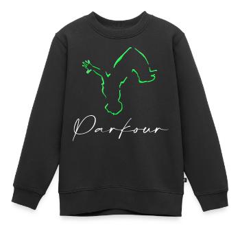 Parkour - Kinder Premium Organic Sweatshirt - Schwarz - Vorne - AI Model Kid Female (0cm)