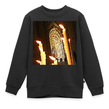 Les flammes de la divinité - Sweat Premium enfant bio - noir - Devant - AI Model Kid Female (0cm)