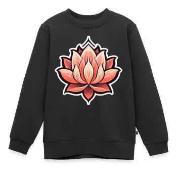Lotus - Sweat Premium enfant bio - noir - Devant - AI Model Kid Female (0cm)