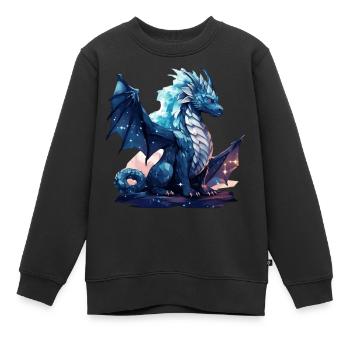 Drache - Kinder Premium Organic Sweatshirt - Schwarz - Vorne - AI Model Kid Female (0cm)