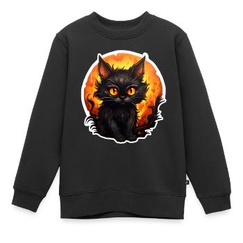 Gueule de bois d’Halloween - Sweat Premium enfant bio - noir - Devant - AI Model Kid Female (0cm)