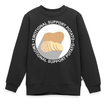 Emotional Support Supportive Extrovert Kindness - Kids Premium Organic Sweatshirt - black - Front - AI Model Kid Female (0cm)
