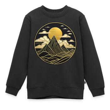 Landschaft im chinesischen Stil, Logo der orientalischen Landschaft - Kinder Premium Organic Sweatshirt - Schwarz - Vorne - AI Model Kid Female (0cm)