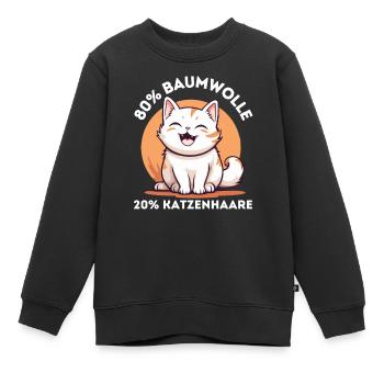 80 Prozent Baumwolle 20 Prozent Katzenhaare - Kinder Premium Organic Sweatshirt - Schwarz - Vorne - AI Model Kid Female (0cm)