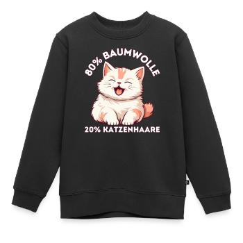 80 Prozent Baumwolle 20 Prozent Katzenhaare - Kinder Premium Organic Sweatshirt - Schwarz - Vorne - AI Model Kid Female (0cm)