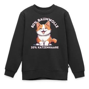 80 Prozent Baumwolle 20 Prozent Katzenhaare - Kinder Premium Organic Sweatshirt - Schwarz - Vorne - AI Model Kid Female (0cm)
