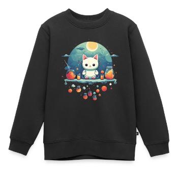 Cat Science - Kids Premium Organic Sweatshirt - black - Front - AI Model Kid Female (0cm)