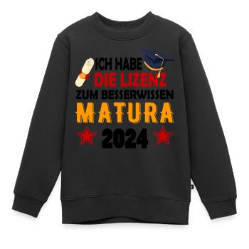 Matura 2024 Maturareise Maturafeier Maturant - Kinder Premium Organic Sweatshirt - Schwarz - Vorne - AI Model Kid Female (0cm)