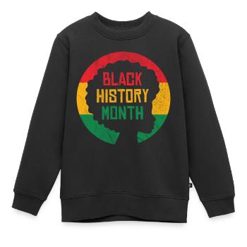 Mois de l'histoire des Noirs - Sweat Premium enfant bio - noir - Devant - AI Model Kid Female (0cm)