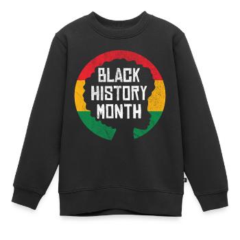 Mois de l'histoire des Noirs - Sweat Premium enfant bio - noir - Devant - AI Model Kid Female (0cm)